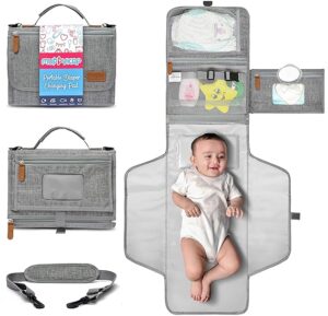 Portable Changing Pad with Shoulder Strap - Detachable Travel Changing Pad - Baby Shower Gifts - Fully Padded & Lightweight - Baby Boy Gifts - Diaper Changing Pad - Changing Mat 27"x22"